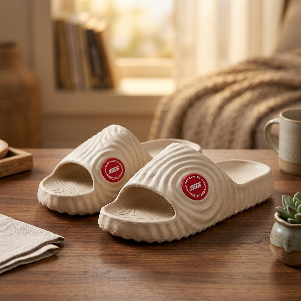Beige Comfort Slide Sandals