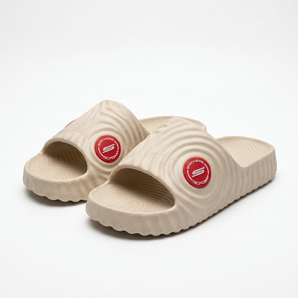 Beige Comfort Slide Sandals