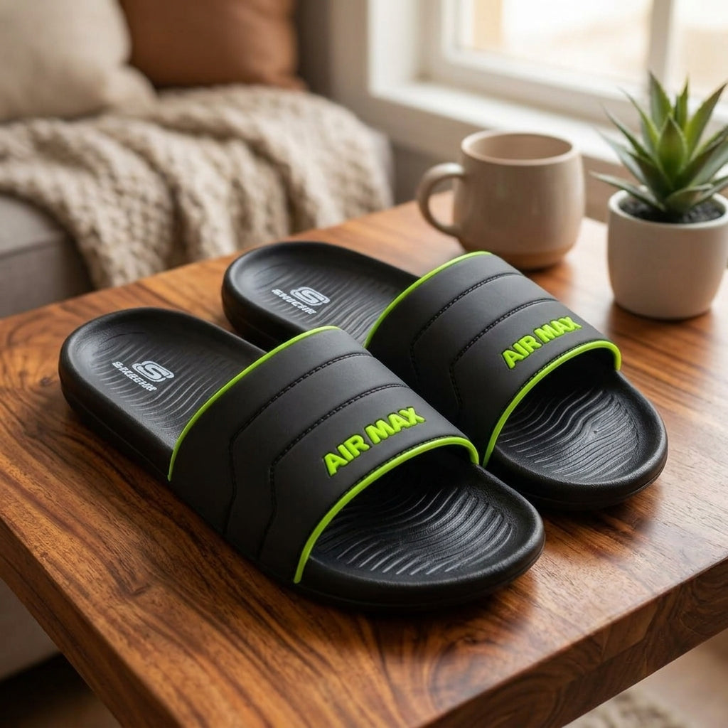 Men's Black Slide Sandals
