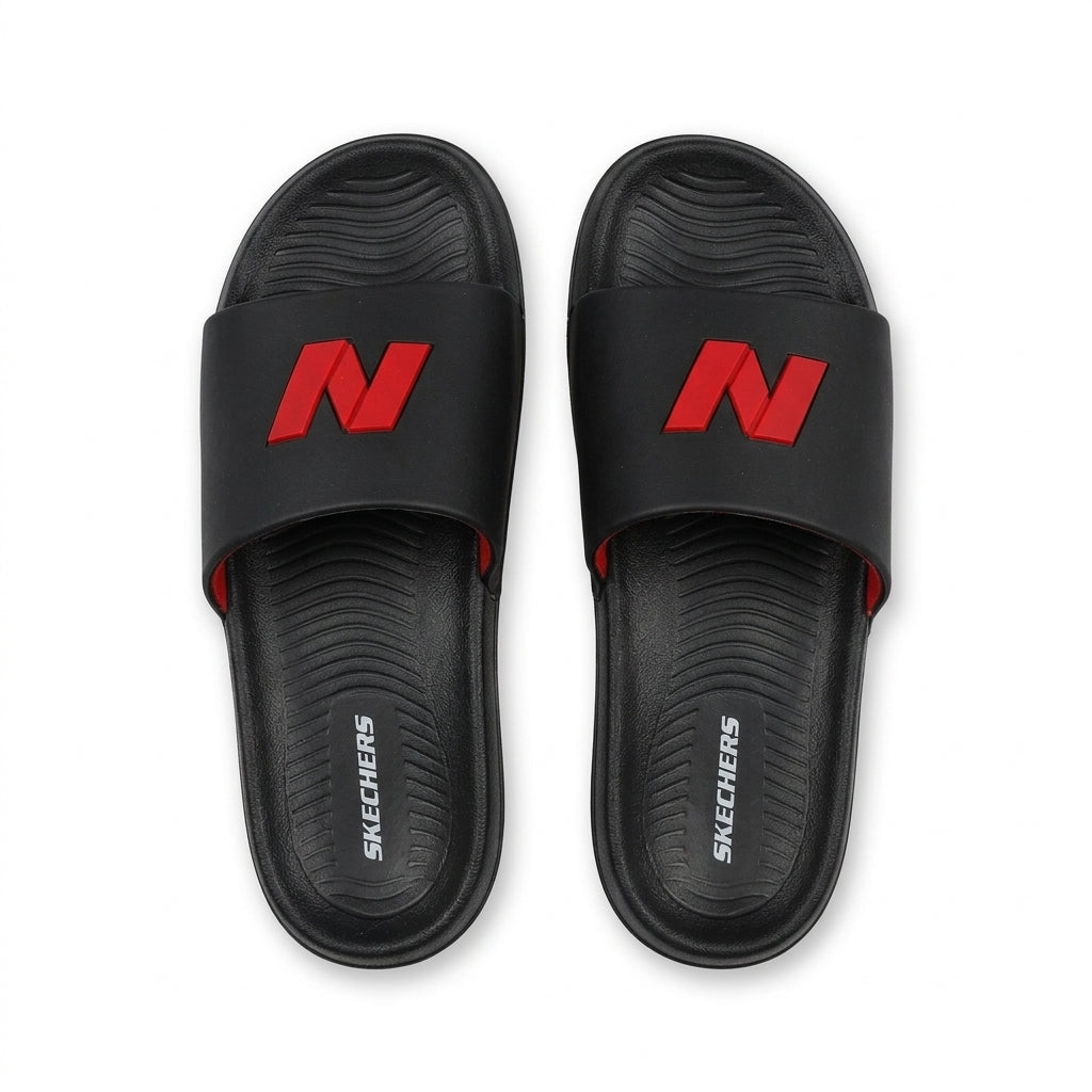 Black Comfort Slide Sandals