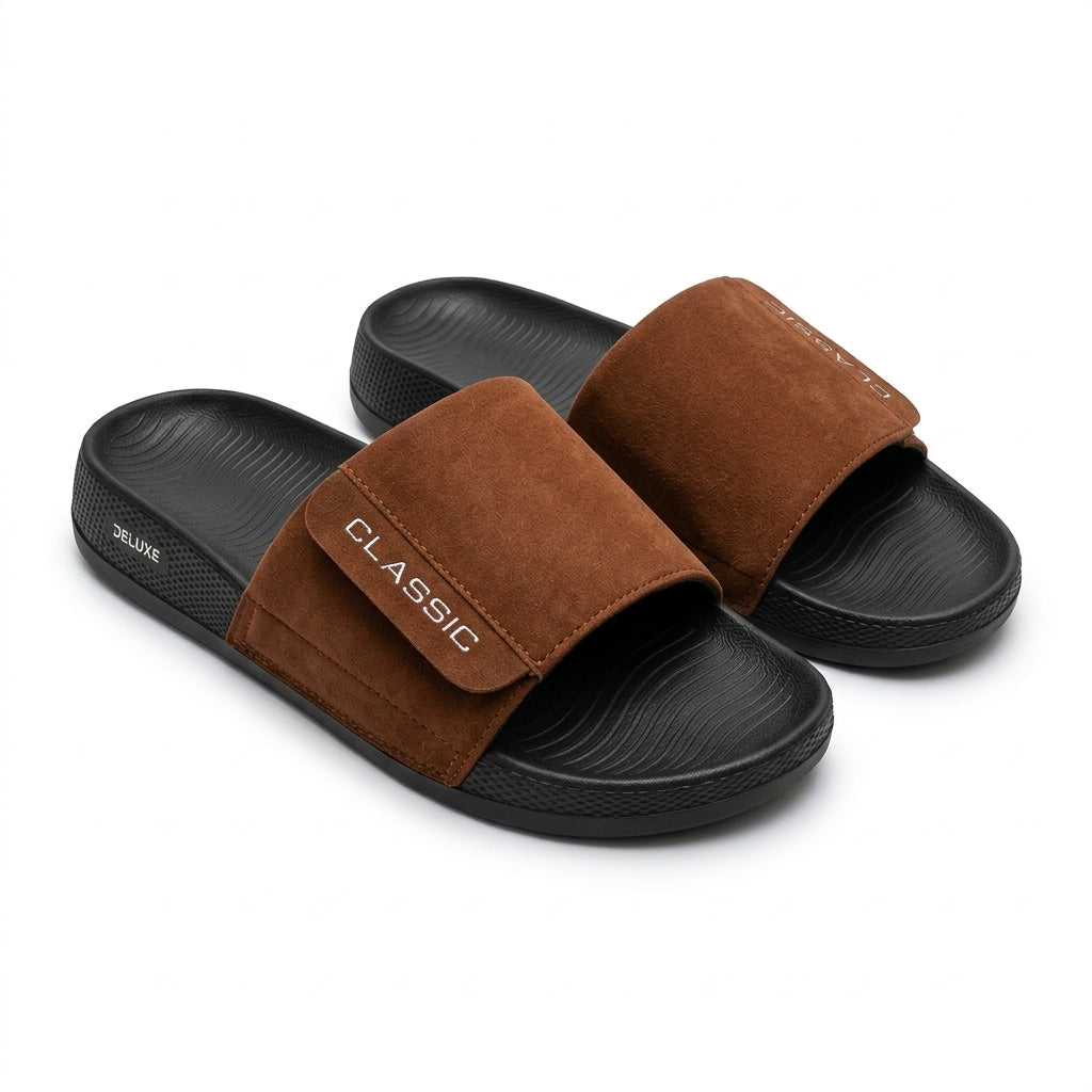 Men's Brown Classic Slide Sandals
