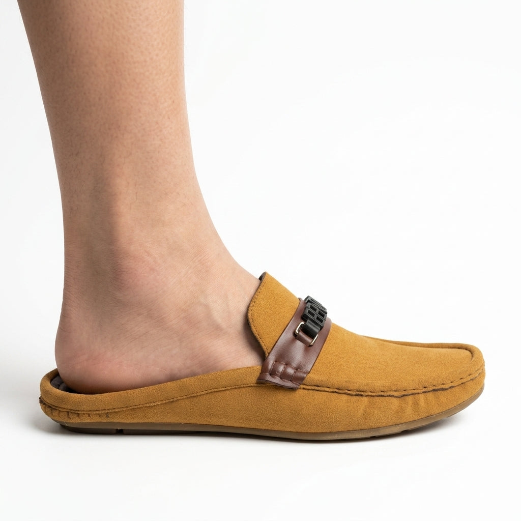 Brown leather slip-on dress shoe smart men's loafer